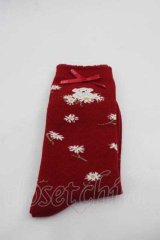 PINK HOUSE / スマイリーマーガレット柄ソックス  赤 I-25-10-21-125-LO-ZA-SA-ZI