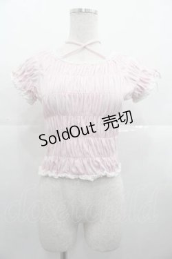画像1: Angelic Pretty / シャーリング半袖カットソー  ピンク I-25-10-21-012-AP-TO-SA-ZI