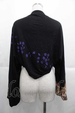 画像2: gouk / 和菊柄ボレロ  黒ｘ茶ｘ紫 I-25-10-21-018-GO-TO-SA-ZI