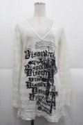h.ANARCHY / 後ろ編み上げ英字プリントカットソー  アイボリーＸ黒 I-25-10-21-021-HN-TO-SA-ZI