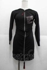 h.ANARCHY / フロントZIPカットソー  黒Ｘシルバー I-25-10-21-023-HN-TO-SA-ZI