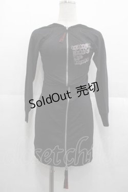 画像1: h.ANARCHY / フロントZIPカットソー  黒Ｘシルバー I-25-10-21-023-HN-TO-SA-ZI