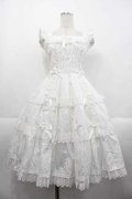 Angelic Pretty / Romanticティアードジャンパースカート  白 I-25-10-21-029-AP-OP-SA-ZI
