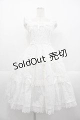 Angelic Pretty / Romanticティアードジャンパースカート  白 I-25-10-21-029-AP-OP-SA-ZI