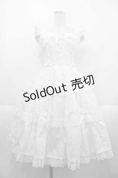 Angelic Pretty / Romanticティアードジャンパースカート 白 I-25-10