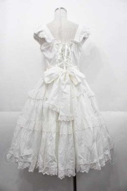 画像2: Angelic Pretty / Romanticティアードジャンパースカート  白 I-25-10-21-029-AP-OP-SA-ZI