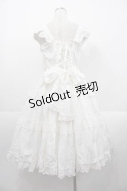 画像2: Angelic Pretty / Romanticティアードジャンパースカート  白 I-25-10-21-029-AP-OP-SA-ZI