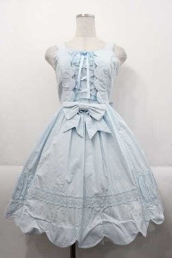 画像1: Angelic Pretty / クリーミィスカラップジャンパースカート  サックス I-25-10-21-031-AP-OP-SA-ZI