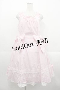 BABY,THE STARS SHINE BRIGHT / ウエスリボンスカラップジャンパースカート  ピンク I-25-10-21-034-BA-OP-SA-ZI