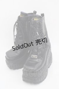 YOSUKE / 厚底スニーカーブーツ 22.5 ブルーブラック I-25-10-24-050-PU-SH-SA-ZI