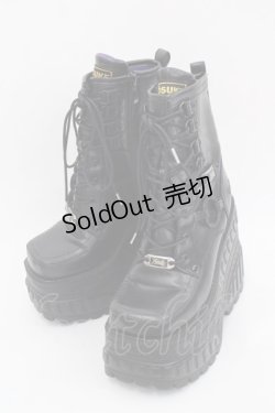 画像1: YOSUKE / 厚底スニーカーブーツ 22.5 ブルーブラック I-25-10-24-050-PU-SH-SA-ZI