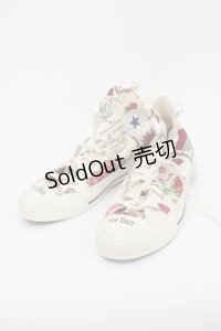 PINK HOUSE / CONVERSE サロンドフレーズスニーカー 24CM アイボリー I-25-10-24-053-LO-SH-SA-ZI