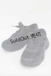 m petit by misako / ハート柄チュールスニーカー L 黒 I-25-10-24-054-LO-SH-SA-ZI