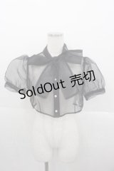 Ank Rouge / シースルー半袖ブラウス  黒 I-25-10-24-059-CA-BL-SA-ZI