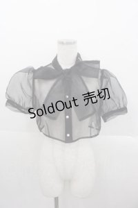 Ank Rouge / シースルー半袖ブラウス  黒 I-25-10-24-059-CA-BL-SA-ZI
