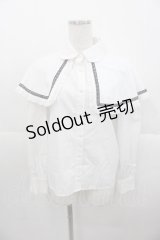 epine / フリルレースケープ2wayブラウス  白ｘ黒 I-25-10-24-060-LO-BL-SA-ZI