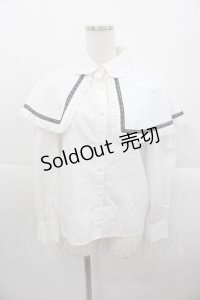 epine / フリルレースケープ2wayブラウス  白ｘ黒 I-25-10-24-060-LO-BL-SA-ZI