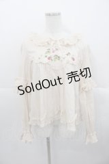 PINK HOUSE / Berry Rose刺繍入りブラウス  生成り I-25-10-24-061-LO-BL-SA-ZI