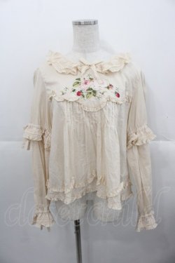 画像1: PINK HOUSE / Berry Rose刺繍入りブラウス  生成り I-25-10-24-061-LO-BL-SA-ZI