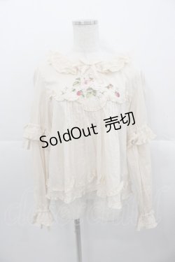 画像1: PINK HOUSE / Berry Rose刺繍入りブラウス  生成り I-25-10-24-061-LO-BL-SA-ZI