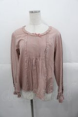 PINK HOUSE / フリル使いブラウス  ピンクチェック I-25-10-24-062-LO-TO-SA-ZI