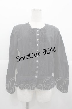 画像1: PINK HOUSE / フリルブラウス  黒 I-25-10-24-068-LO-BL-SA-ZI