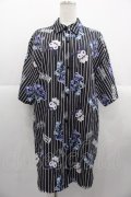 NOEMIE / クロミｘ病みくまストライプシャツ  黒Ｘ白Ｘ紫 I-25-10-24-069-LO-TS-SA-ZI