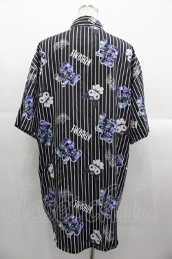 画像2: NOEMIE / クロミx病みくまストライプシャツ  黒X白X紫 I-25-10-24-069-LO-TS-SA-ZI