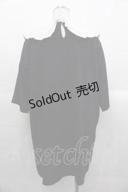 画像2: Honey Cinnamon / アイスリボンハニーちゃん襟付きTシャツ  黒X白 I-25-10-24-070-LO-TO-SA-ZI