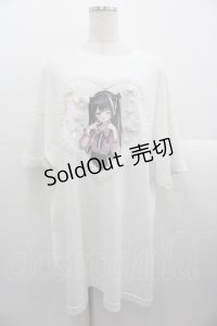 Ank Rouge / ゆいみすコラボBIG TEE  白Ｘピンク I-25-10-24-072-CA-TO-SA-ZI