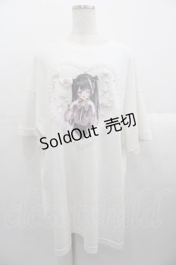 画像1: Ank Rouge / ゆいみすコラボBIG TEE  白Xピンク I-25-10-24-072-CA-TO-SA-ZI