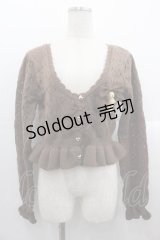 axes femme kawaii / クマブローチニットボレロ  ブラウン I-25-10-24-073-AX-TO-SA-ZI