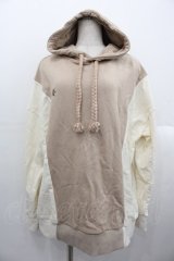 Maison de FLEUR / Rapunzel/スウェットパーカー  ベージュＸアイボリー I-25-10-24-074-LO-TO-SA-ZI
