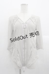 Ozz Croce / サイド刺繍&ダブルZIPカーディガン  ブラウン I-25-10-24-078-OO-TO-SA-ZI