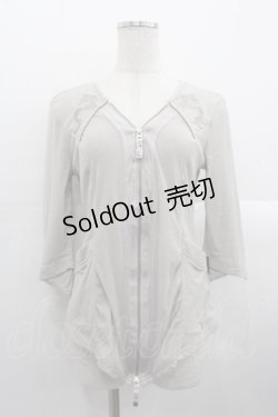 画像1: Ozz Croce / サイド刺繍&ダブルZIPカーディガン  ブラウン I-25-10-24-078-OO-TO-SA-ZI