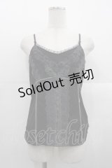 Ozz oneste / フロントレースキャミソール  黒 I-25-10-24-079-OO-TO-SA-ZI