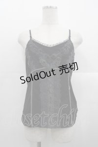 Ozz oneste / フロントレースキャミソール  黒 I-25-10-24-079-OO-TO-SA-ZI