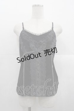 画像1: Ozz oneste / フロントレースキャミソール  黒 I-25-10-24-079-OO-TO-SA-ZI