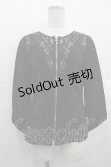 Rozen Kavalier / レース切り替え透かし封ZIPカーディガン  黒 I-25-10-24-080-OO-TO-SA-ZI