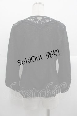 画像2: Rozen Kavalier / レース切り替え透かし封ZIPカーディガン  黒 I-25-10-24-080-OO-TO-SA-ZI