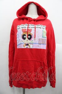 Candy Stripper / THE POWERPUFF GIRLS STORY SWEAT PARKA  赤 I-25-10-24-084-PU-TO-SA-ZI