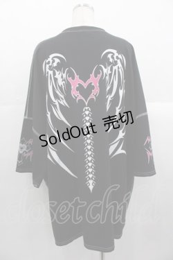 画像2: VOLCAN&APHRODITE / ハーネスGIRLステッチTシャツ  黒Ｘ白 I-25-10-24-085-PU-TO-SA-ZI