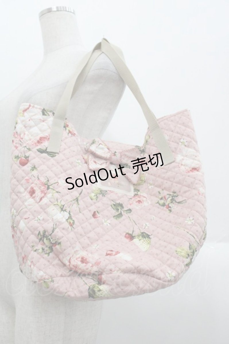 画像1: PINK HOUSE / Berry Roseプリントバッグ  ピンク I-25-10-24-008-LO-BG-SA-ZT286 (1)