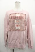 PINK HOUSE / アンティークギンガムゼッケン付きトレーナー  ピンク I-25-10-24-089-LO-TO-SA-ZI