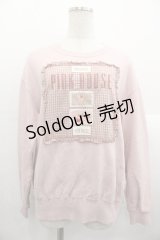 PINK HOUSE / アンティークギンガムゼッケン付きトレーナー  ピンク I-25-10-24-089-LO-TO-SA-ZI