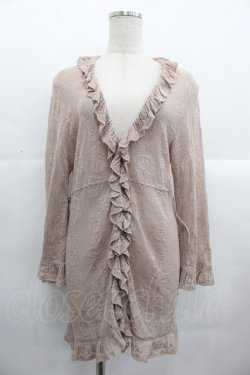 画像1: INGEBORG / メッシュニットカーディガン 9号 ピンク I-25-10-24-093-LO-TO-SA-ZI