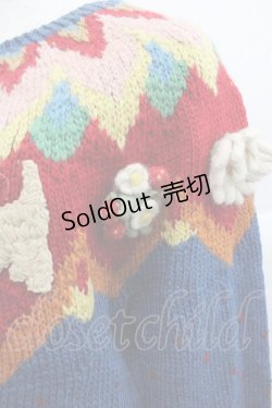 画像3: PINK HOUSE / モチーフ付きニットカーディガン  ブルー I-25-10-24-094-LO-TO-SA-ZI