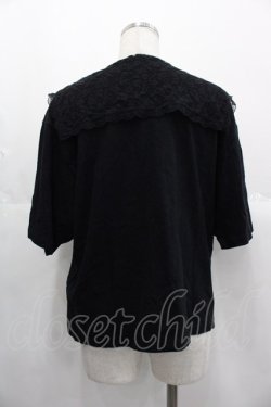 画像2: Katie / MARINE GIRL lace collar tee  黒Ｘ黒 I-25-10-24-095-LO-TO-SA-ZI