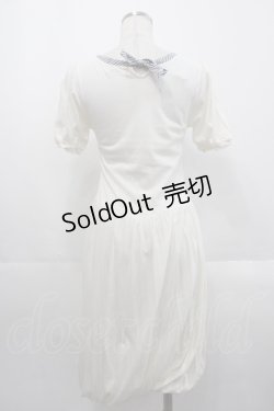 画像2: Fi.n.t Cherry / メリーゴーラウンドプリントバルーン半袖ワンピース  アイボリーX青 I-25-10-24-109-LO-OP-SA-ZI