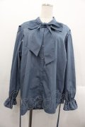 DearMyLoveRose / マルチwayボウタイリボンシャツワンピース M-L デニムライク I-25-10-24-119-EL-BL-SA-ZI